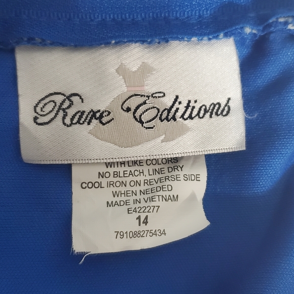 Rare Editions Blue Tulle and Off White Lace Dress Girls Size 14 - Picture 7 of 8